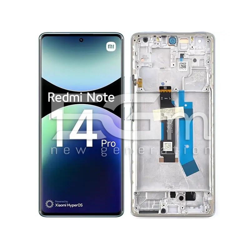 Display Touchscreen + Rahmen Ocean Blue Xiaomi Redmi Note 14 Pro 4G Ori | 5G-M
