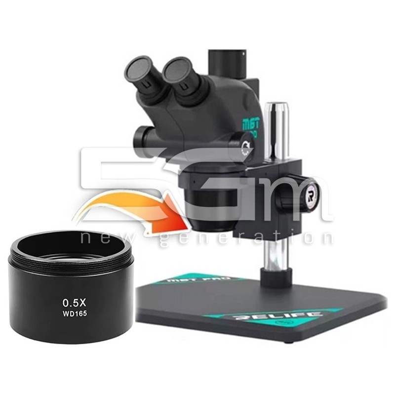 Relife M-21 Microscope Barlow Objective LENS 0.5X WD165 Black