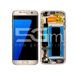 Wyświetlacz dotykowy + Ramka Złota Samsung SM-G935 S7 Edge Ori | 5G-M
