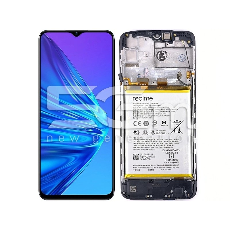 LCD + Battery + Frame Full Parts Realme 5 (PULLED)