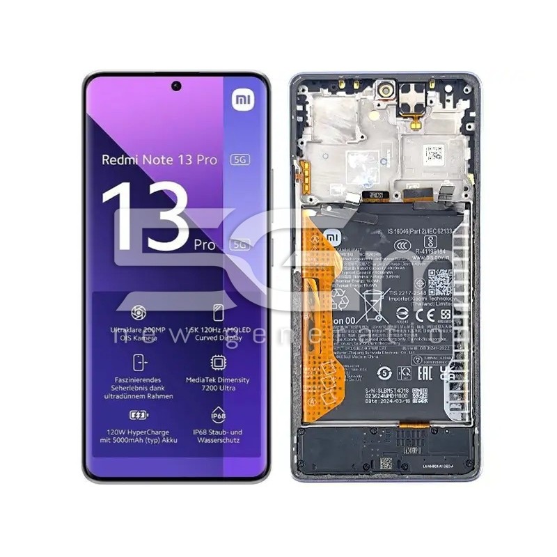 LCD + Battery + Frame Levander Purple Xiaomi Redmi Note 13 Pro 4G (PULLED)