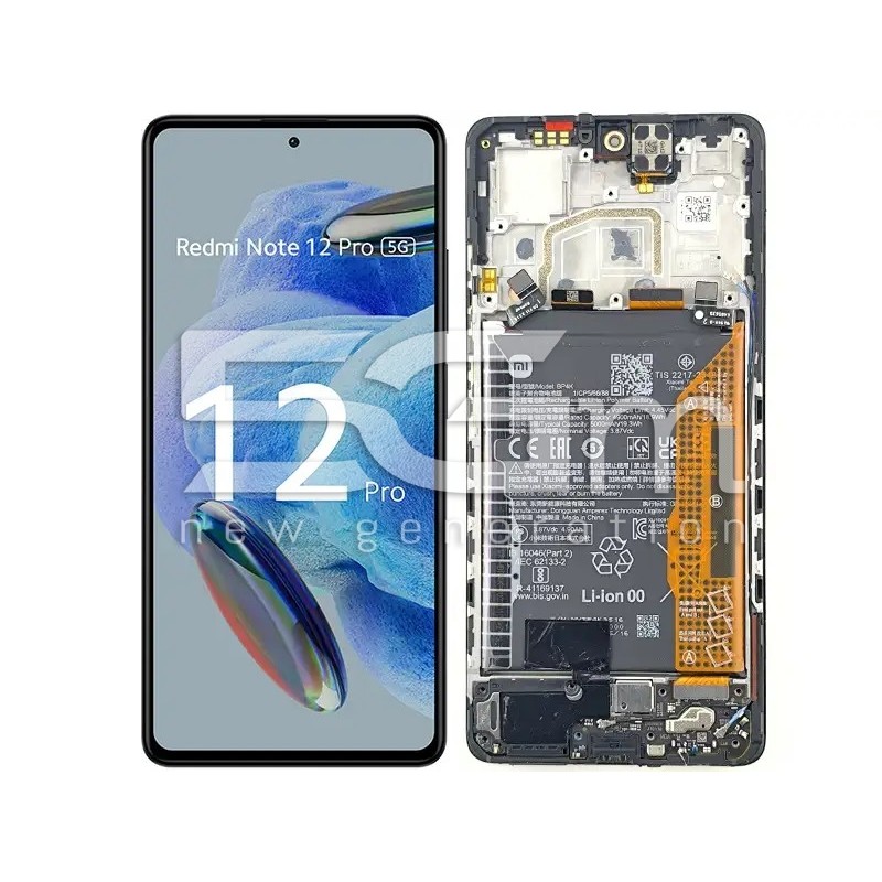 Xiaomi Redmi Note 12 Pro 5G: LCD, Akku, Keret (KIBONTOTT) | 5G-M