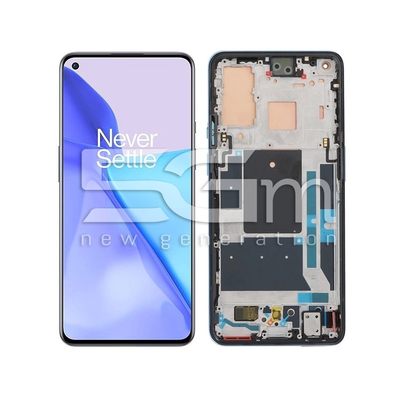 Ecran Tactil + Ramă Albastru OnePlus 9 (PULLED) | 5G-M