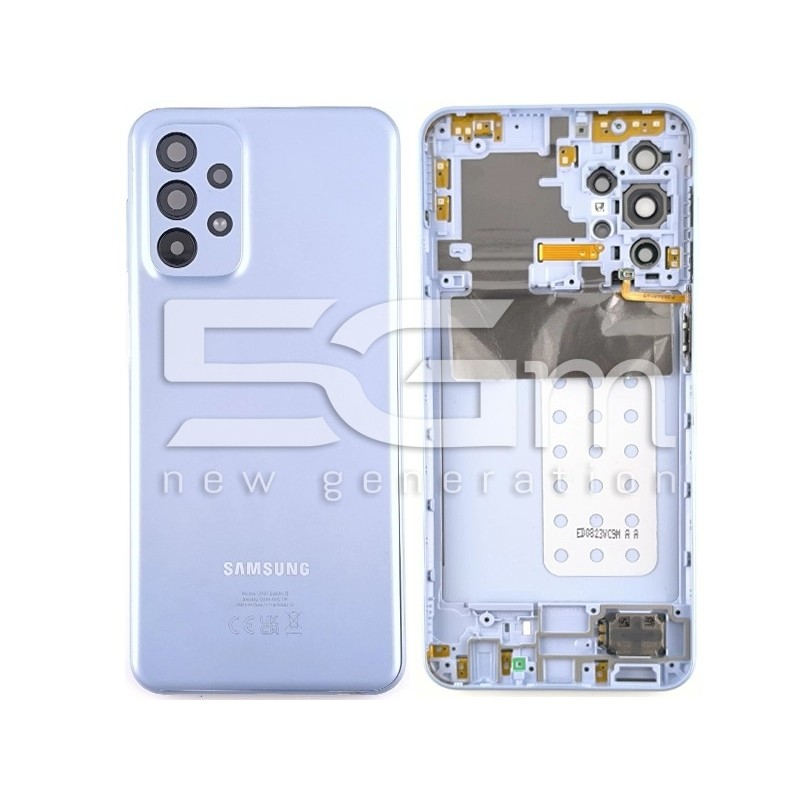 Rear Cover + Middle + Fingerprint Blue Samsung SM-A236 A23 5G (PULLED)