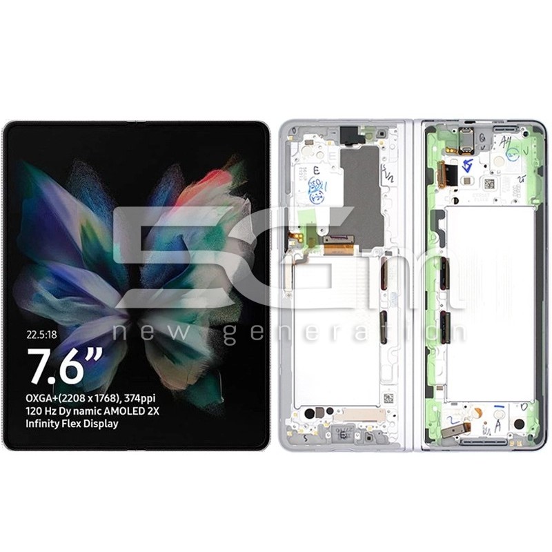 Écran Tactile + Châssis Phantom Silver Samsung SM-F926 Fold3 5G Ori | 5G-M