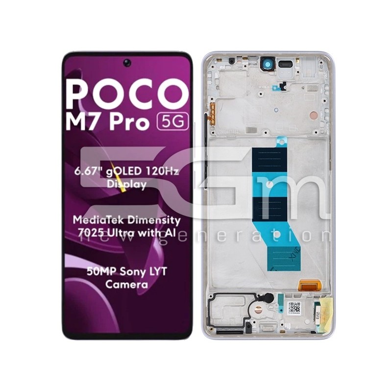 Display Touch + Frame Lavender Frost Xiaomi Poco M7 Pro 5G (Ori)