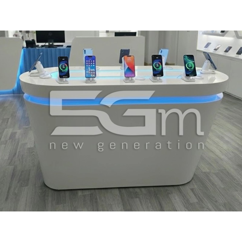 Gebogener Bodenständer 1,5m mit Blauem LED-Licht | 5G-M.com