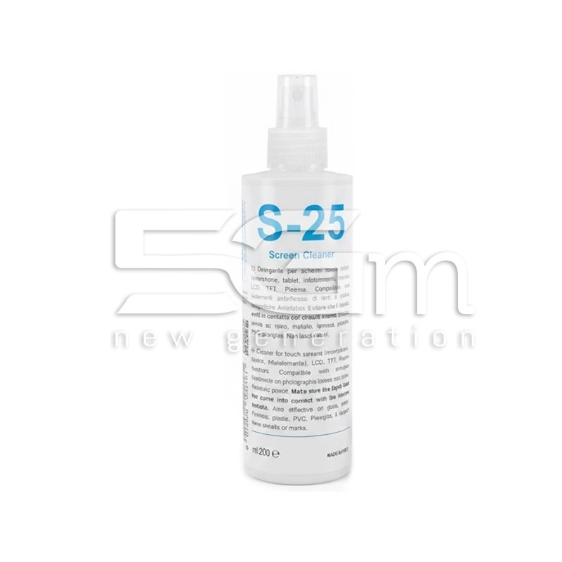 S-25 Screen Cleaner 200ml - Detergente Antistatico Schermi | 5G-M