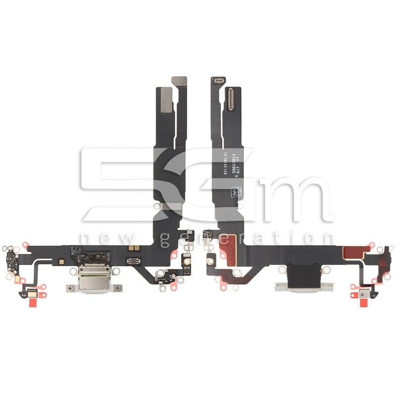 iPhone 17 Charging Port Flex Cable White - Pulled