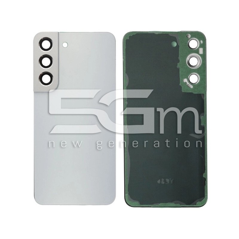 Cache Arrière Blanc + Vitre Caméra Samsung S22 SM-S901 | 5G-M