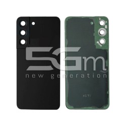 Coque Arrière Noire + Vitre Caméra Samsung S22 SM-S901 Sans Logo | 5G-M