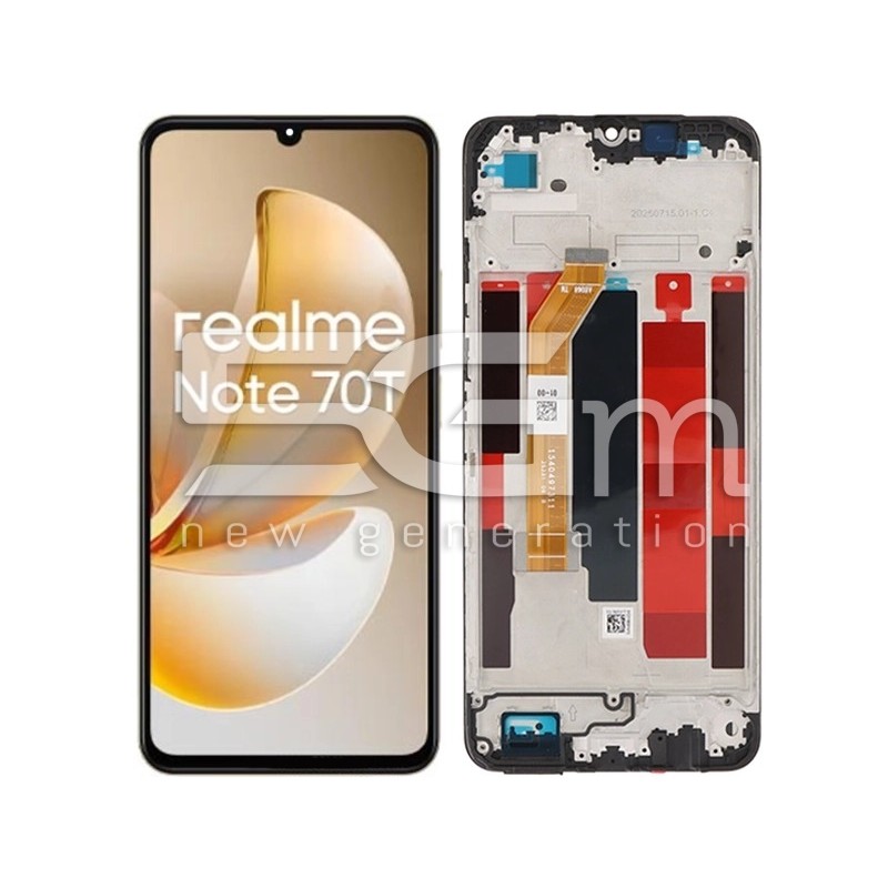Ecran Tactil + Ramă Negru Realme Note 70T (IPS) | Calitate AAA