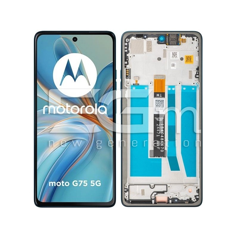 Display + Frame for Moto G75 Aqua Blue (Ori) | 5D68C29070