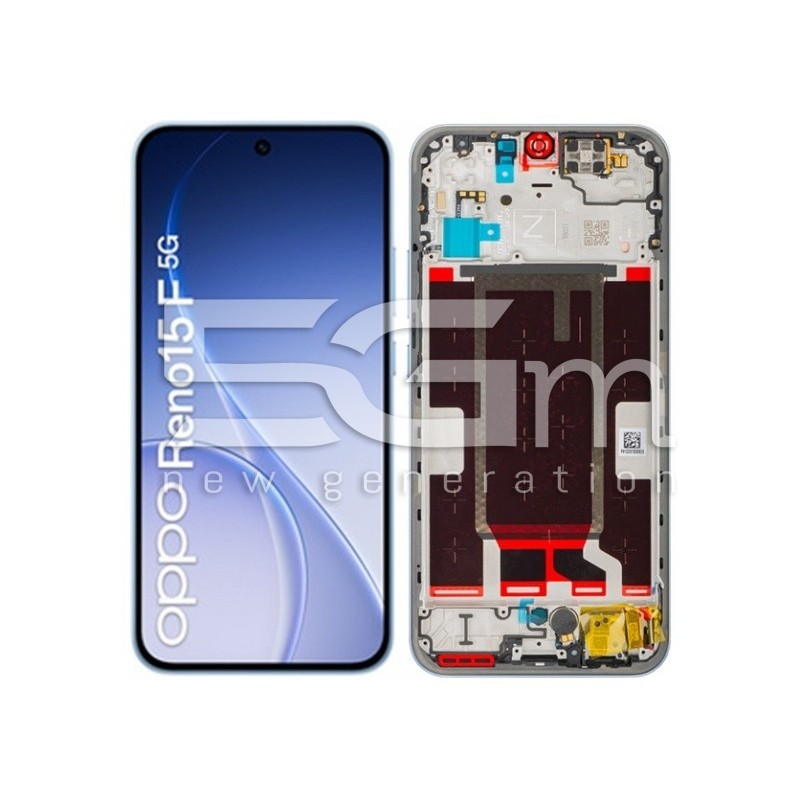Ecran + Ramă OPPO Reno15 F Albastru Aurora Original | 5G-M.com