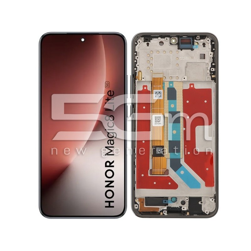 Honor Magic8 Lite Érintőképernyő + Keret Éjfekete (PULLED)