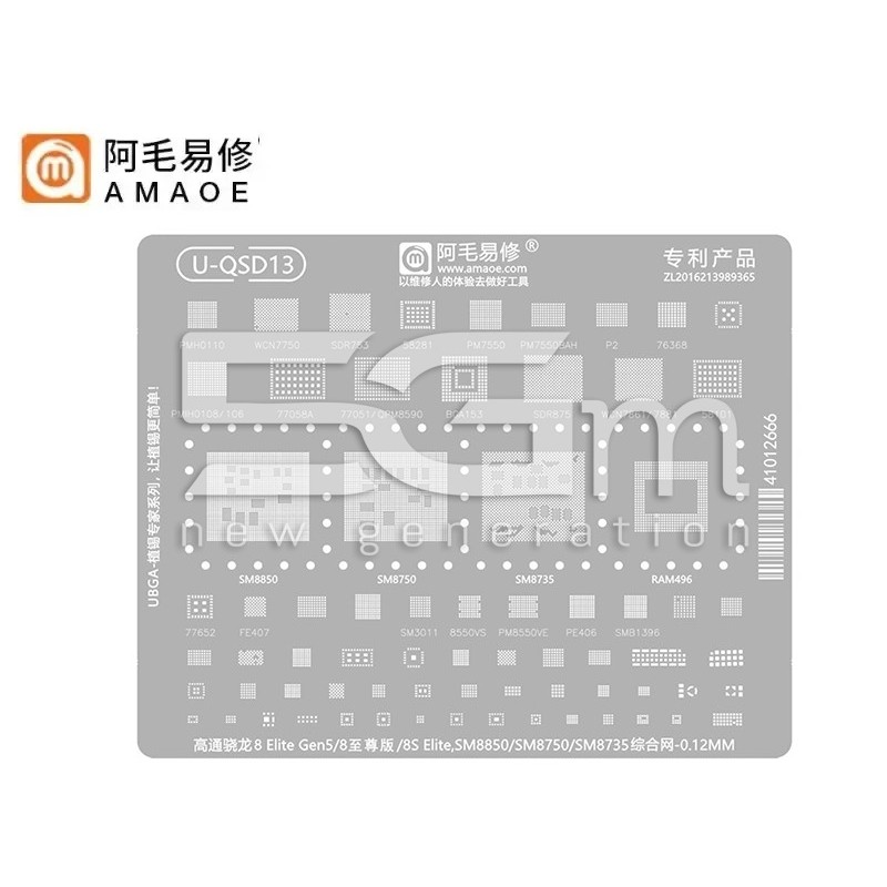 Amaoe U-QSD13 Stencil CPU Snapdragon 8 Elite SM8850-8750 | 5G-M.com