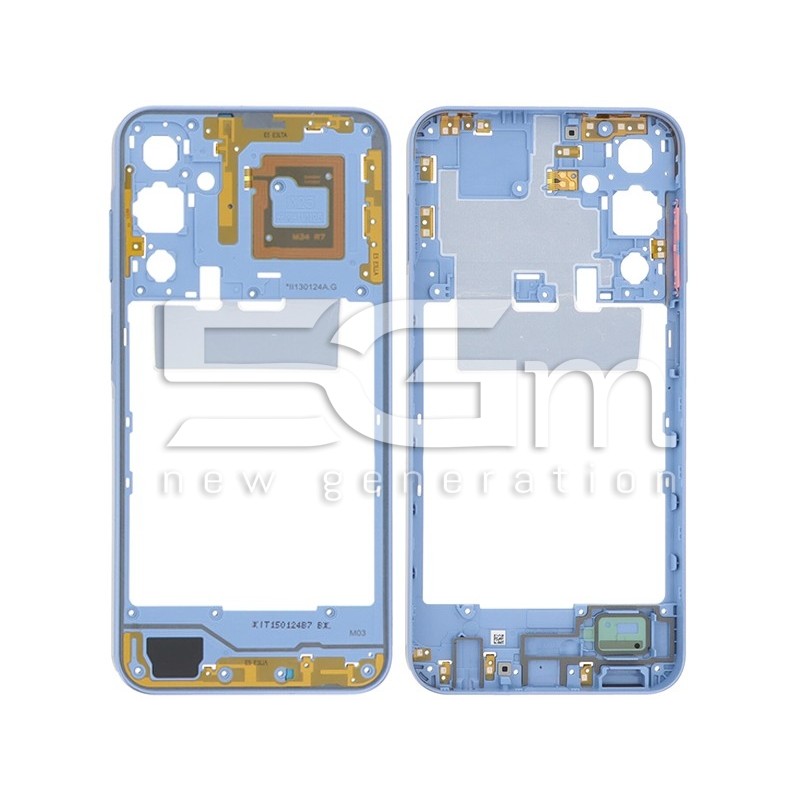 Средна рамка + NFC Син Samsung A25 5G Съвместима резервна част | 5G-M.com