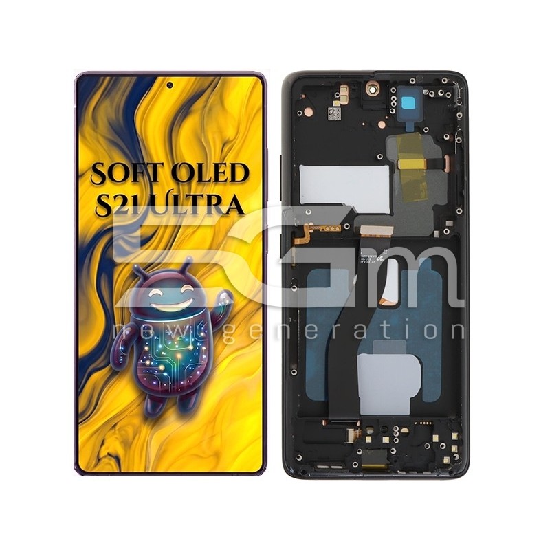 Display S21 Ultra SM-G998 Soft OLED Nero Ricambio compatibile | 5G-M.com
