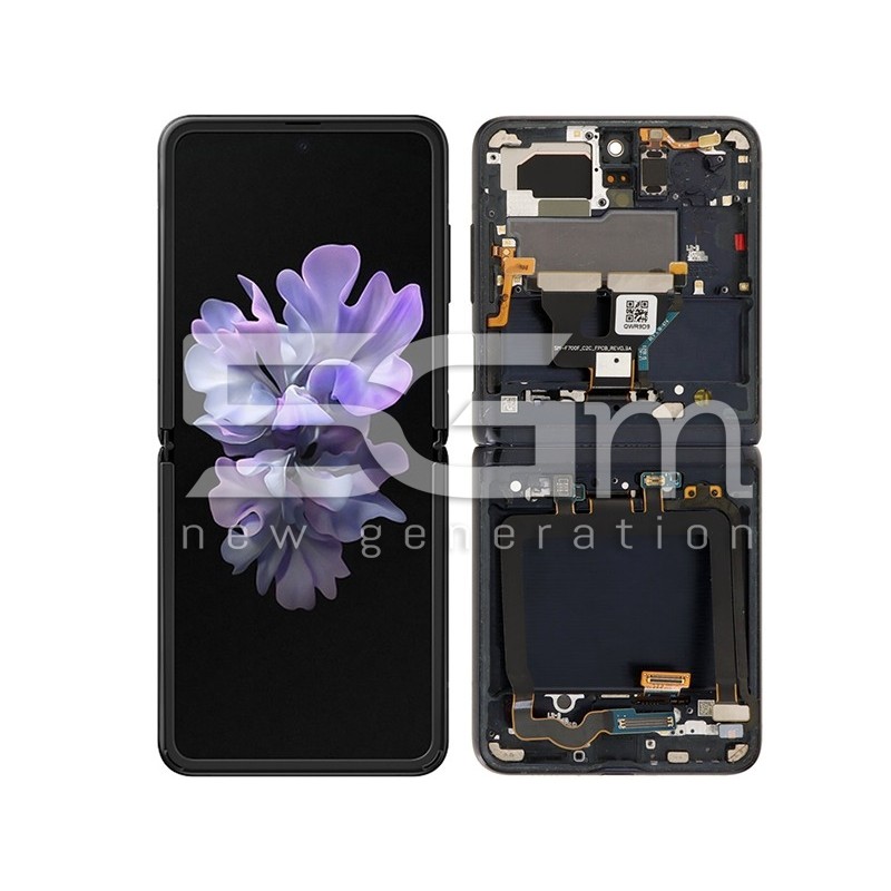 LCD + Rahmen Schwarz für Samsung SM-F700 Z Flip (CG)