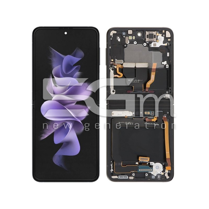 Дисплей Тъч + Рамка Черен Samsung SM-F711 Z Flip 3 5G (CG)