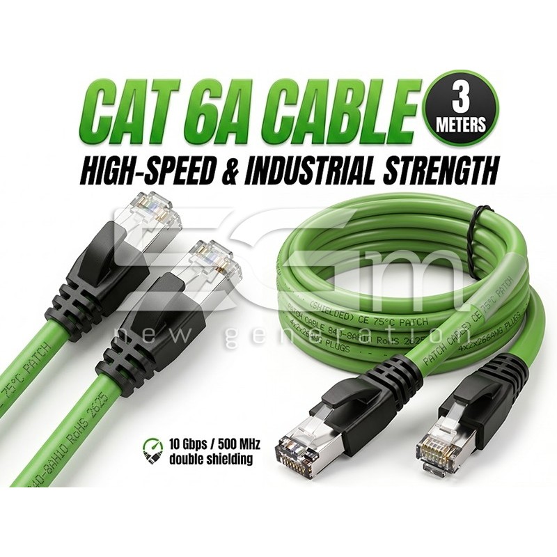 Cable de Red Ethernet Industrial Cat 6a HELLOLINK - 3 Metros
