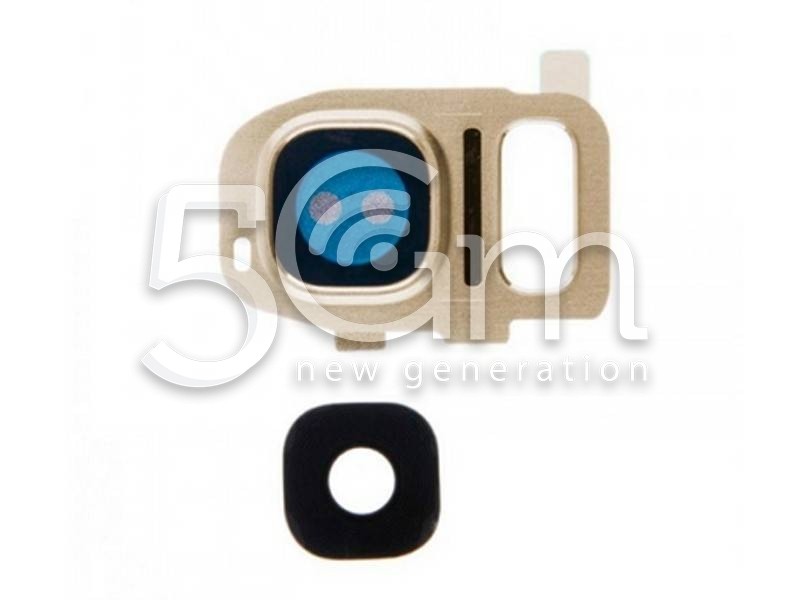 Samsung SM-G935 S7 Edge Gold Version Glass Lens + Camera Frame 