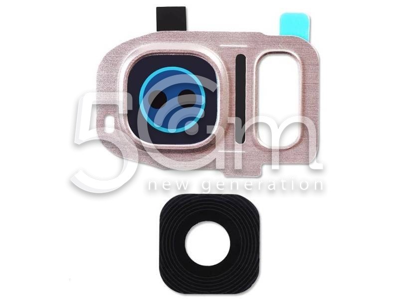 Samsung SM-G935 S7 Edge White Version Glass Lens + Camera Frame 