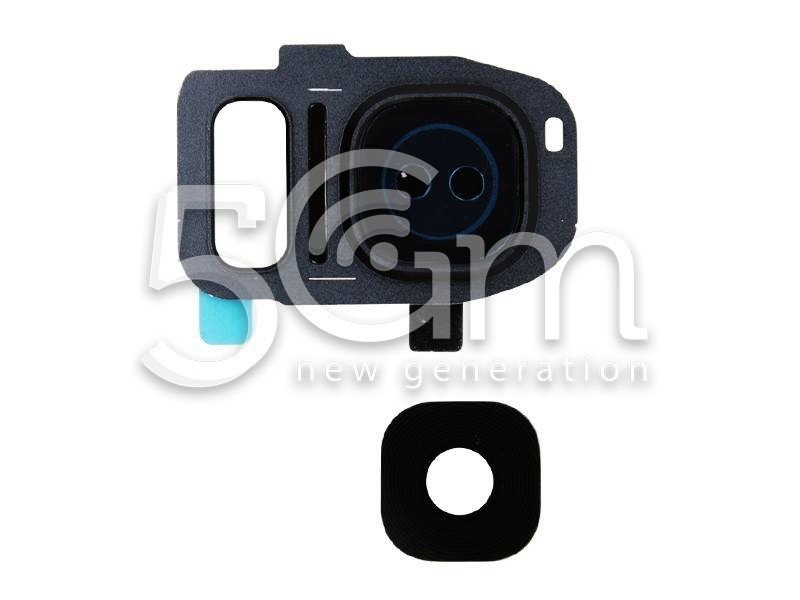Samsung SM-G935 S7 Edge Black Version Glass Lens + Camera Frame 