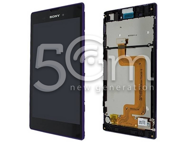 Display Touch Nero + Frame Purple Xperia T3