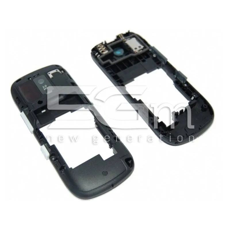 Middle Frame Black-White Nokia 202 Asha