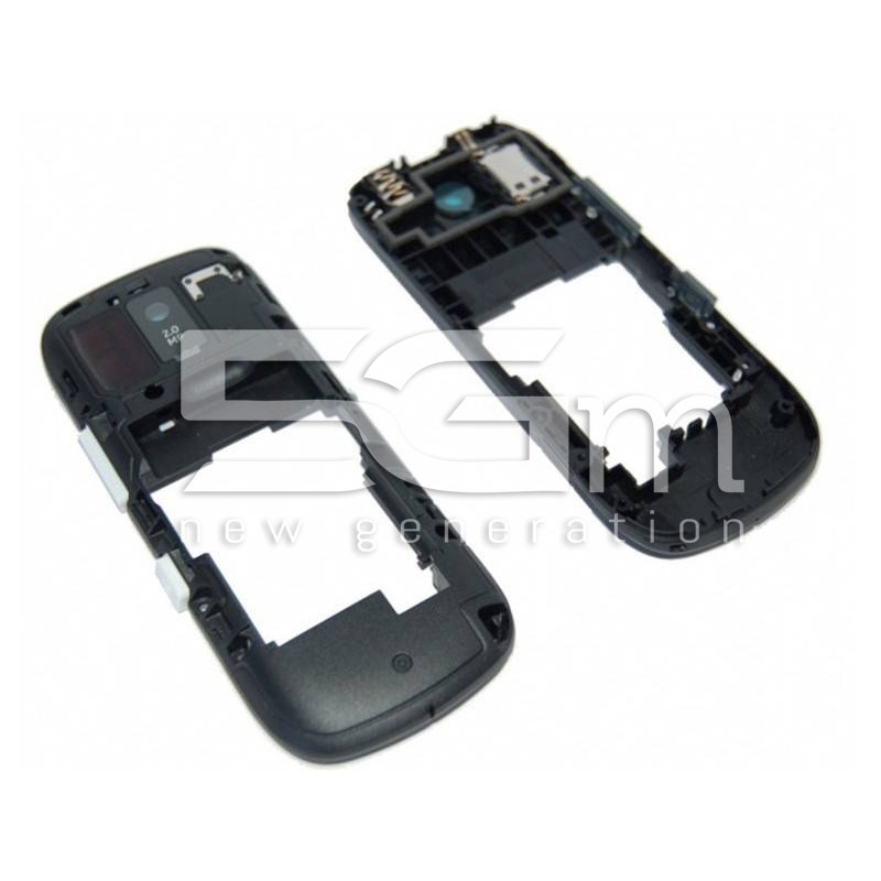 Nokia 202 Asha Full Black-White Middle Frame