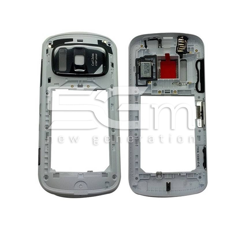 Nokia 808 Pureview White Middle Frame + Ringer + Audio Jack + Side Keys