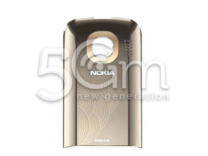 Nokia C2-06 Silver Gold Back Cover + Camera Glass Lens