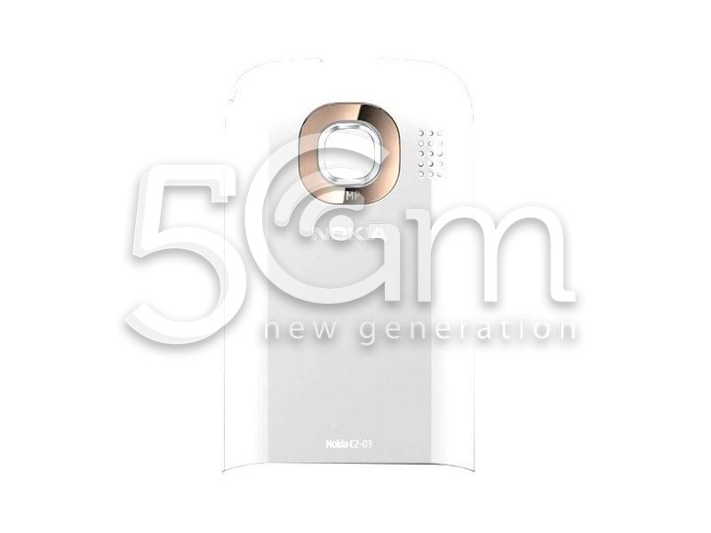 Nokia C2-06 Gold White Back Cover + Camera Glass Lens