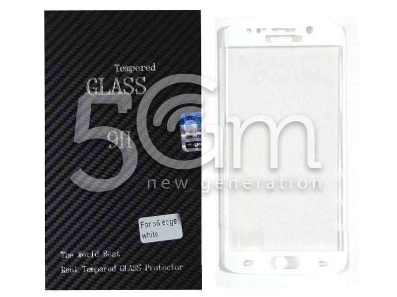 Premium Tempered Glass Protector White Samsung SM-G925 S6 Edge