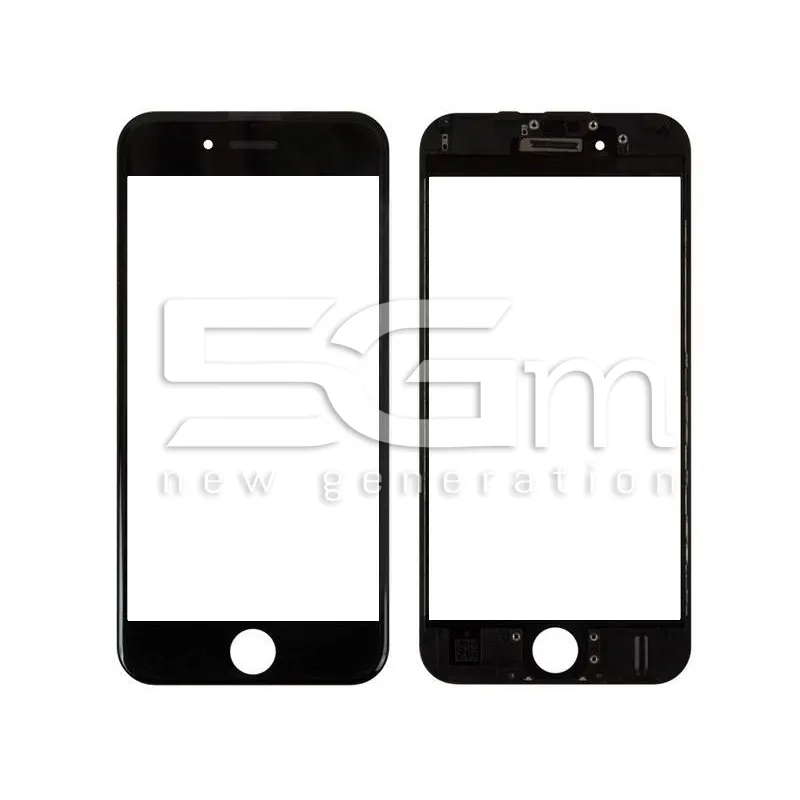 Vetro Nero Con Pellicola Oca + Frame iPhone 6S Plus