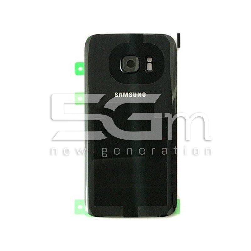 Samsung SM-G930 S7 Black Back Cover Includes Glass Lens + Camera Frame 