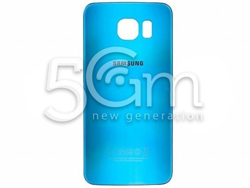 Retro Cover Celeste + Adesivo Guarnizione Samsung SM-G920 S6 Ori