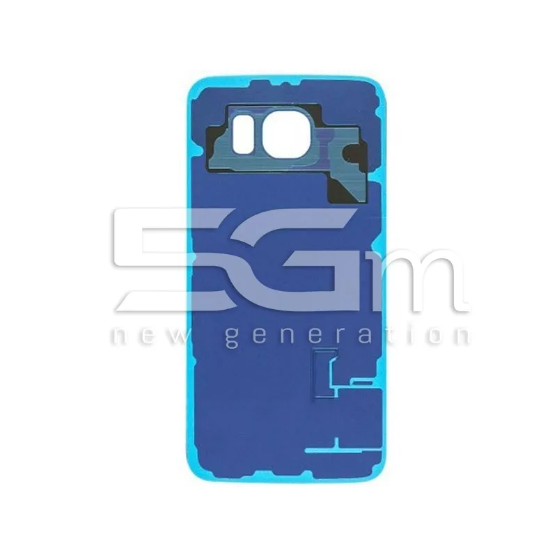 Retro Cover Celeste + Adesivo Guarnizione Samsung SM-G920 S6 Ori