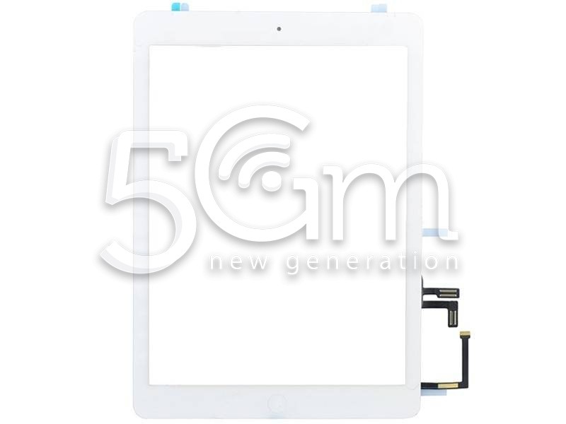 Touch Screen Bianco + Biadesivo + Tasto Centrale Completo iPad Air No Logo