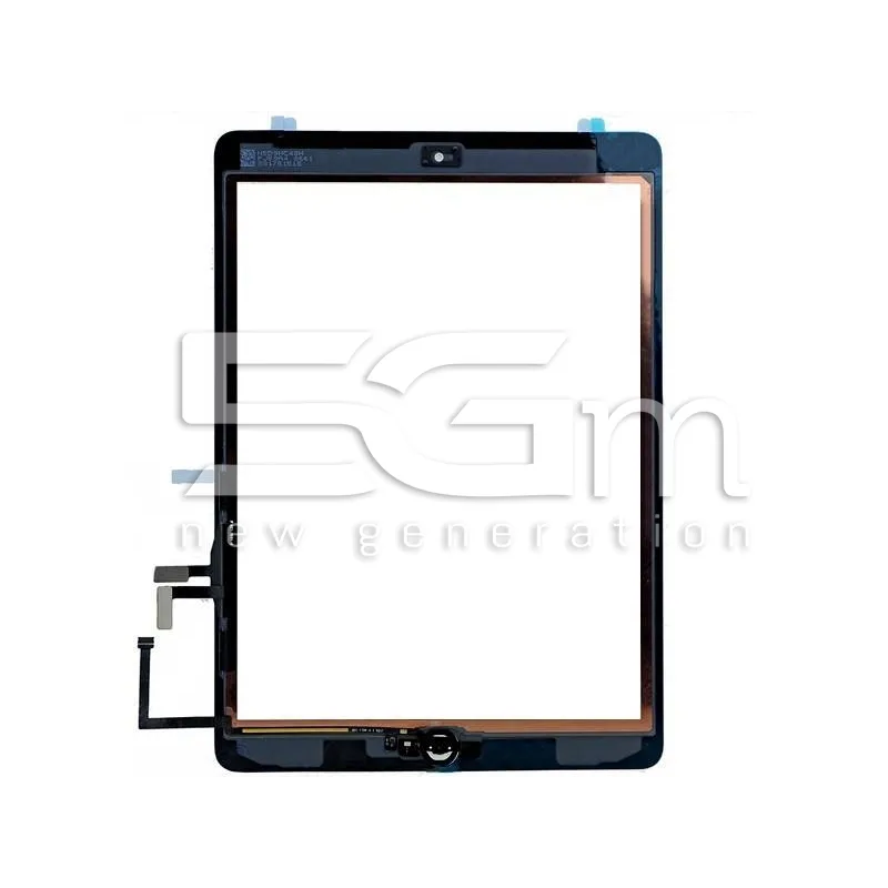 Touch Screen Nero + Biadesivo + Tasto Centrale Compleato iPad Air No Logo
