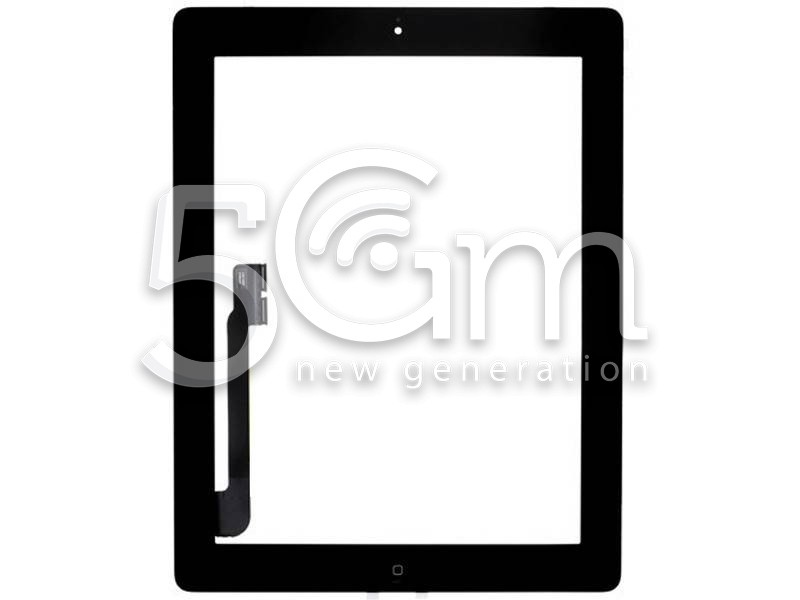 Touch Screen Nero + Adesivo + Tasto Home Completo iPad 3 No Logo