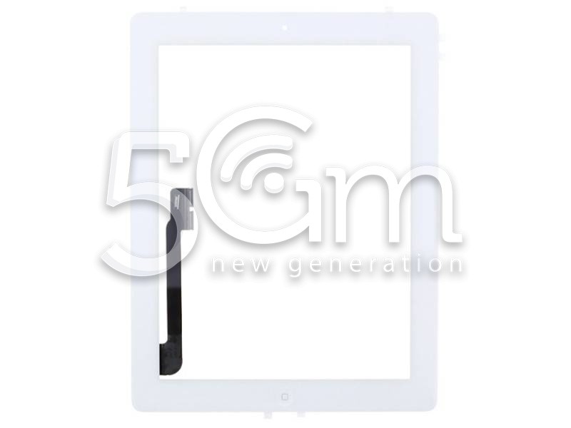 Touch Screen Bianco + Adesivo + Tasto Home Completo iPad 3 No Logo