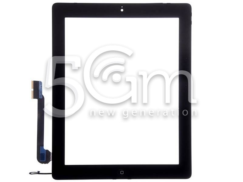 Touch Screen Nero + Tasto Home Completo + Adesivo iPad 4