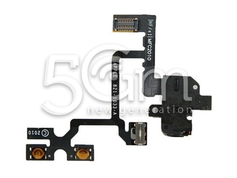 Flat Cable Jack Nero Iphone 4g