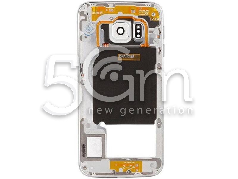 Samsung SM-G925 S6 Edge Full Silver-White Middle Frame