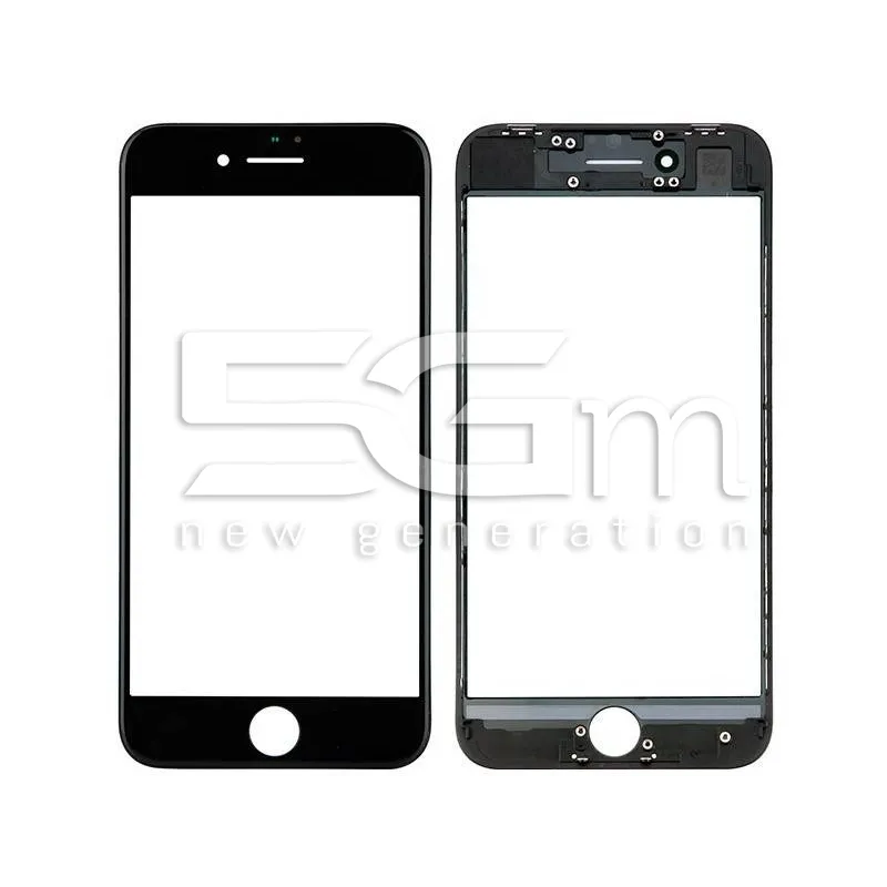 Vetro Nero Con Pellicola Oca + Frame iPhone 8