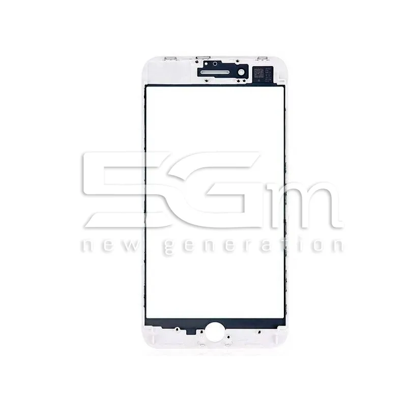 Vetro Bianco + Frame Ultra Resistente iPhone 8 Plus No Logo