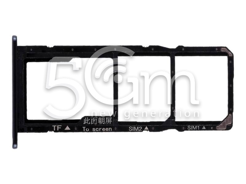 Sim Card + Micro SD Tray Black Huawei Y6 2018