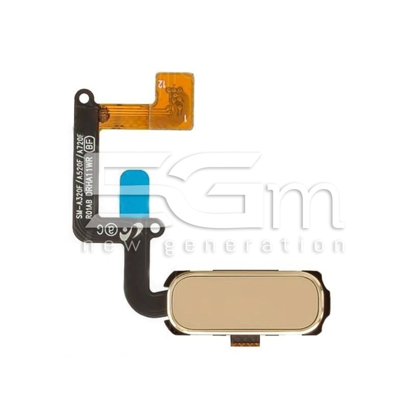 Home Button Gold Flat Cable Samsung SM-A320 A3 2017